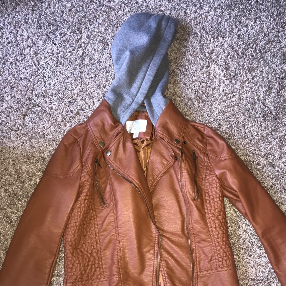 Brown faux leather jacket